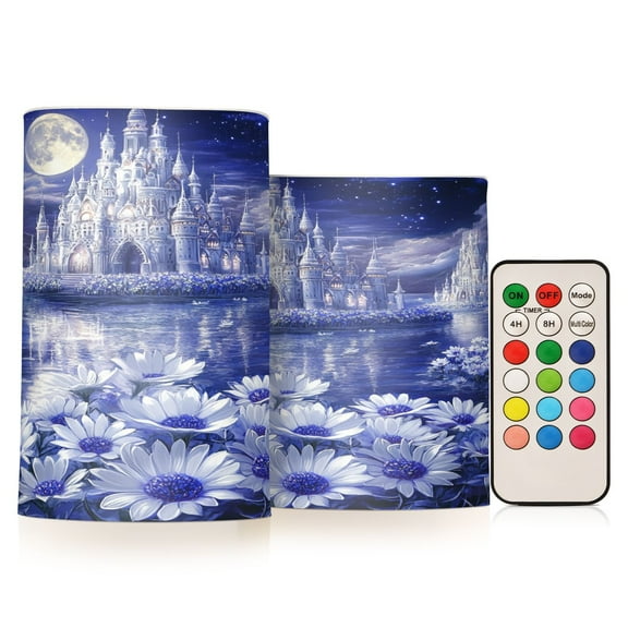 BZSMCE Flameless Candles LED Lights Purple Fantasy Palacel Creativity Battery Candles