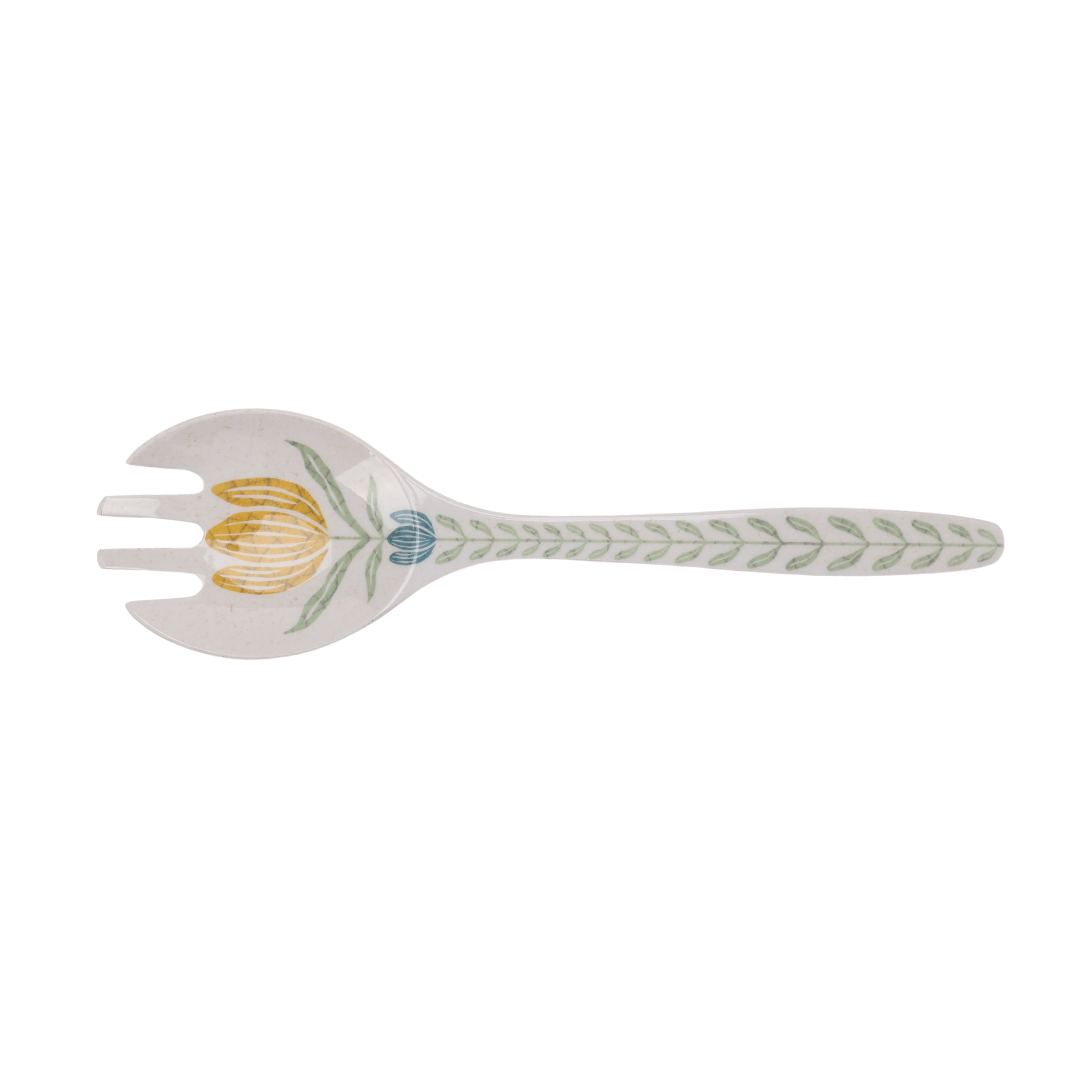 Better Homes and Gardens Bamboo Melamine Salad Bowl Set With Acacia Lid & Utensils, Floral Pattern