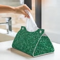thumbnail image 6 of Xecao Green Glitter Print Tissue Box Cover,Modern PVC Leather Square Tissue Box Holder for Creative Decorative, 6 of 7