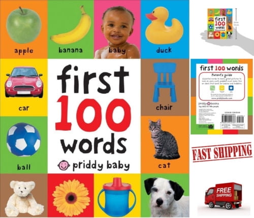 First 100  Words Board Book Learning For Baby Kids Bright Child Toddler Children 