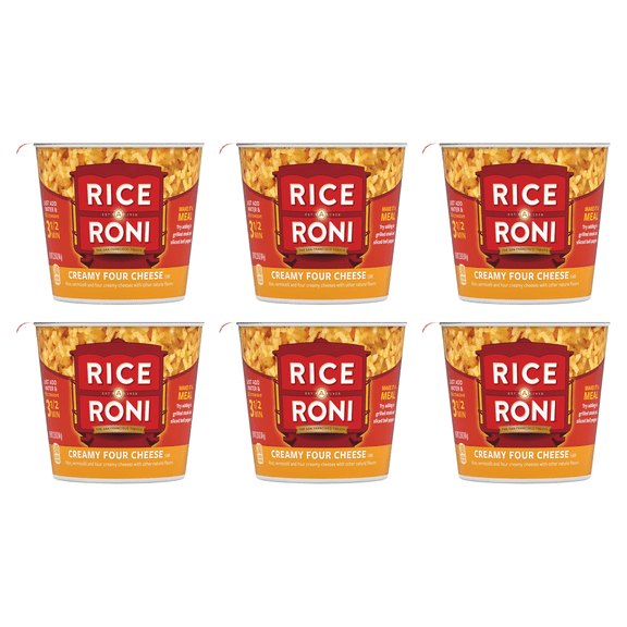 Rice-A-Roni, Creamy Four Cheese Rice and Vermicelli Mix, 2.25 oz Cup (Pack of 6)