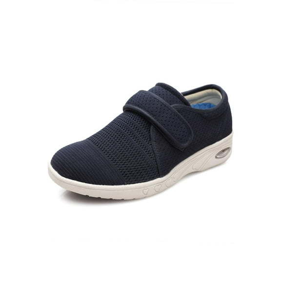 ZUMEIJIA Women's Diabetic Shoes for Women Casual Adjustable Walking Shoes Wide Shoes for Elderly Swollen Feet Non-Slip Air Cushion Bottom Fattening and Widening Blue 8.5