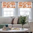 thumbnail image 4 of LALILO Kitchen Curtain Valance Halloween Pumpkins Autumn Blue Rod Pocket Window Curtain 52"x 18" Set of 2, 4 of 5