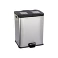 thumbnail image 1 of Safco Right-Size Recycling Station - Poubelle - Couvercle Rabattable - 15 gal - Pédale - Acier Inoxydable, 1 of 2