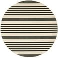 thumbnail image 2 of Safavieh Courtyard Caroline Striped Indoor/Outdoor Area Rug, Black/Bone, 5'3" x 5'3" Round, 2 of 12