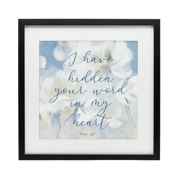 Stupell Industries Farmhouse Hidden Your Word In My Heart Black Framed Print Under Glass, 13 x 13, by Lanie Loreth