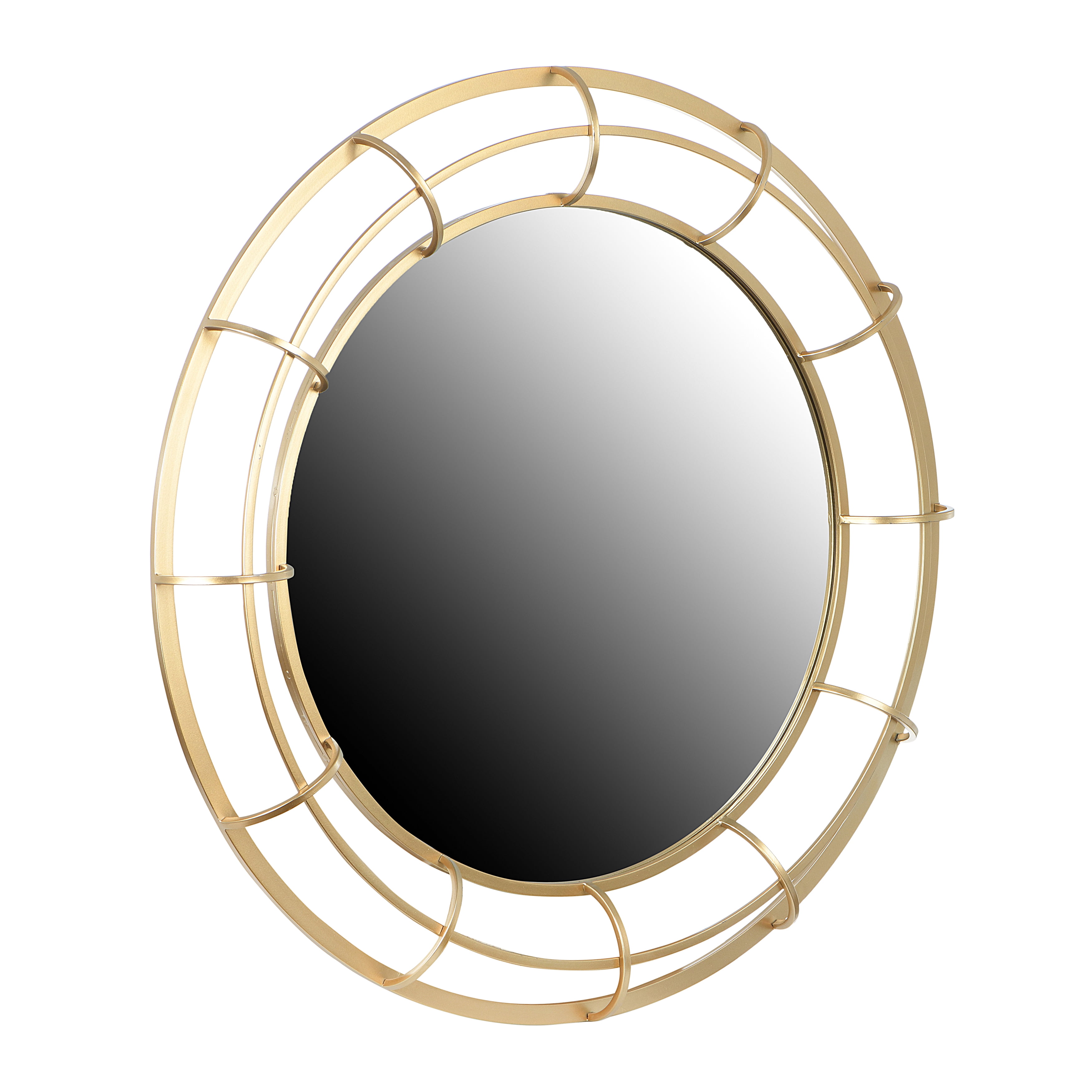 Creative Co-Op Round Metal Wall Mirror, Gold