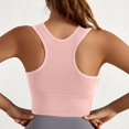 thumbnail image 4 of Entyinea Women's Full Figure Sports Bra Longline Padded Crop Tank Yoga Bras Workout Fitness Top Pink L, 4 of 5