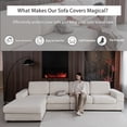 thumbnail image 6 of Couch Covers for L-Shape Sectional Sofa, Stretch Soft Sofa Slipcovers, Washable Wear-Resistant Furniture Protector with Elastic Bottom (1 Piece Armrest Cover, Ivory), 6 of 8