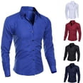 thumbnail image 1 of EIMELI Chemise Homme Manches Longues Ajustée Boutonnée pour Travail Formel Décontracté, 1 of 7