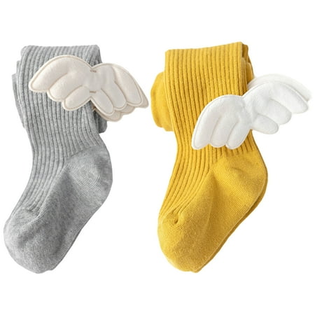 

Hemoton 2 Pairs Spring Autumn Kids Pantyhose Knitted Long Socks Angel Wings Leggings