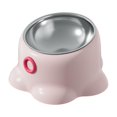 thumbnail image 1 of Comedero inclinado para gatos, comedero para el hogar, bebedero para interiores, dispensador de comida versátil, cuenco extraíble de acero inoxidable Rosa, 1 of 8