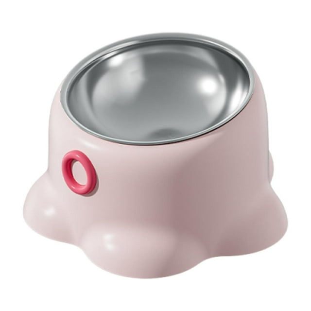 Almencla Bol d'Alimentation Incliné pour Chat Arrosage Ergonomique Plat d'Alimentation pour Chaton Chiot Animaux Rose