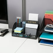Mind Reader Desktop Organizer, File Storage, Accessory Storage, Workspace, Office, Metal, Black