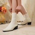thumbnail image 3 of Stretch Ankle Boots for Women Pointed Toe Stacked Heel Knit Sock Booties Casual Dressu Fall Chelsea Boots, 3 of 7