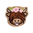 thumbnail image 1 of Funny Cow Head Entrance Welcome Mat - Non- Rubber Back Kitchen Rug - Special Shape Front Door Decorative Mat, 1 of 8