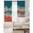 thumbnail image 4 of Abstract Mountains Blackout Curtains for Bedroom Living Room, Red Green Gradient Color Blocks Modern 63 In Long Thermal Insulated Room Darkening Drapes Grommet Window Treatments, 42 x 63 In, 4 of 9