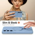 thumbnail image 3 of KOMI for Samsung Galaxy S25+/ S25 Plus Case with Stand, Slim Liquid Silicone Phone Cases for Galaxy S25 Plus Compatible with MagSafe Magnetic Ring Kickstand Case Full Camera Protection, Light Blue, 3 of 5