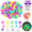1.02 in - Multicolor Stars & Moon, variant on Ron 300 PCS Glow in The Dark Resin Stars and Moon, 1.02 in Multicolor Wall & Ceiling Stickers with 300 Adhesive Dots for Bedroom, Nursery, Outdoor Wall & Garden Fence Decor