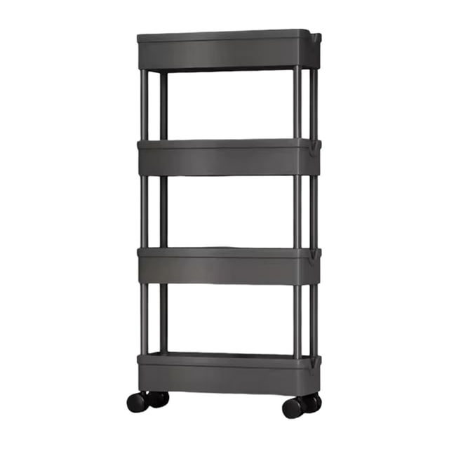 yingyy Black 3 Tier Storage Cart With Rotatable Wheel For Home Organization Versatile Black,4 layers 15cm