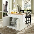 thumbnail image 4 of Pemberly Row Butcher Block Top Kitchen Island with X Back Stools in White, 4 of 6