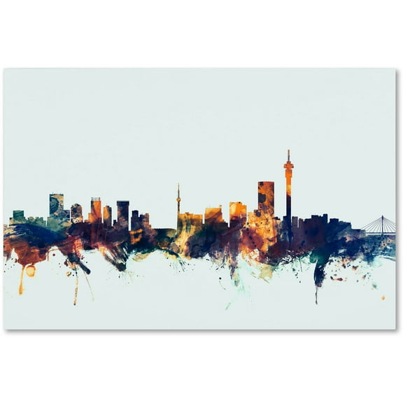 Trademark Fine Art "Johannesburg Skyline Blue" Canvas Art by Michael Tompsett