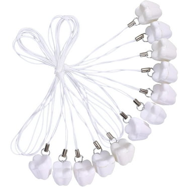 Tersarium 12Pcs Professional Teeth Savers Convenient Tooth Necklaces Plastic Tooth Holders