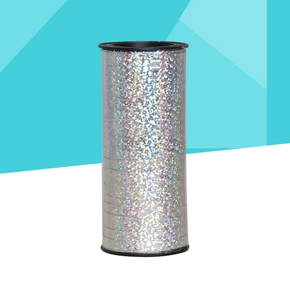 HEATSHAKING 1Pack Silver Crimped Curling Ribbon Roll 91m for Glitter and Shiny Balloon Strings