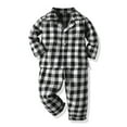 thumbnail image 5 of Toddler Kids Baby Boys Girls Plaids Printed Pajamas Winter Homewear Pants Sleepwear Set Toddlers Loungewear, 5 of 9