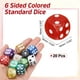 thumbnail image 2 of Juego de Dados Estándar de 6 Caras de Colores, Paquete de 20, Dados Mini Poliedros de Acrílico con Patrón de Perlas para Juegos de Mesa o Aprendizaje Matemático, Puntos Rojos/Blancos, 2 of 6