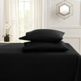 thumbnail image 2 of Hearth & Harbor Deep Pocket 5 Piece Solid Bed Sheet Set, 1800 Thread Count Microfiber Sheets, California King, Black, 2 of 7