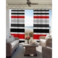 thumbnail image 4 of Red Black Stripe Blackout Curtains, Light Blocking Print Window Curtains, Modern Abstract Coarse Striped Thermal Insulated Window Drapes for Living Room Kitchen Cafe 2 Panels, 84"W x 63"L, 4 of 9