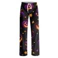 thumbnail image 4 of Womens Halloween Comfy Pajama Pants Pumpkin Face Print Casual Elastic Waist Pjs Lounge, 4 of 5
