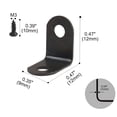 thumbnail image 3 of 12 x 12mm Angle Bracket Metal Black L Shaped Angle Brackets Corner Braces Support with Screws, 40pcs, 3 of 4