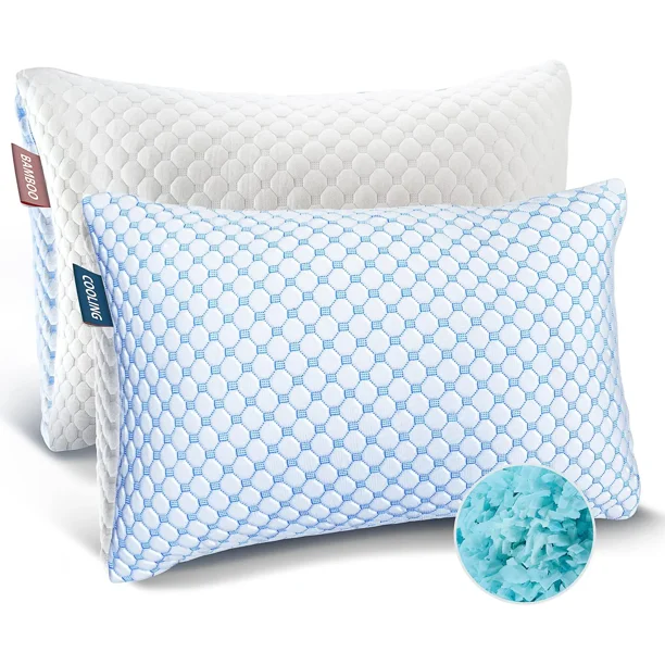 Cooling Pillow King Size Set Of Cooling Memory Foam Pillows, Gel