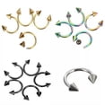 thumbnail image 5 of HOOUN Horseshoe Bar Lip Nose Septum Ear Ring Body Piercing Jewelry Stainless S-qy_-Gold-Sharp, 5 of 9