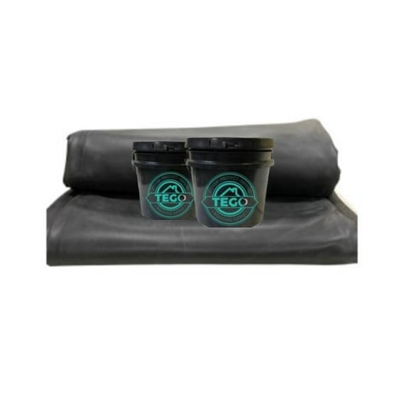 Rubber Flat Roofing EPDM 10' X 20' 60 Mil Black with 2 gallons of Adhesive - Tego Roofing Supply