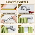 thumbnail image 5 of Heavy Duty Adjustable Curtain Rods for Windows, 1-Inch Diameter Curtain Rod, 32-96 Inches (Slive), 5 of 7