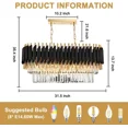 thumbnail image 5 of LUOLAX 31.5" Modern Crystal Chandelier Black and Gold Ceiling Lamp Pendant Lighting, 5 of 8