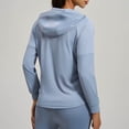 thumbnail image 3 of HAiming Womens Zip up Hoodies Long Sleeve Athletic Sweatshirt with Pockets Solid Color Casual Fall Winter Workout Tops, 3 of 8