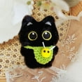 thumbnail image 4 of Black Cat Keychain Plush Bag Charm Cute Kawaii Gifts for Christmas Valentines Day Thanksgiving Accessories, 4 of 6