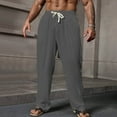 thumbnail image 2 of KyCheLot Men's Pajamas Pants Sleepwear Loose Comfy Basic Elastic Waist Drawstring Straight Leg Casual Trousers, 2 of 3