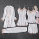 thumbnail image 4 of Pijamas de mujer tirantes para dormir sueltos y cómodos encaje algunas piezas de ropa de casa ropa interior camisón, 4 of 5