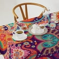 thumbnail image 2 of Paisley Floral Tablecloth, Mandala Indian Bohemian Colorful Flowers Boho Ethnic Style Floral Plants Table Cover for Picnic Spring Summer Party Decoration 55x55in, 2 of 6