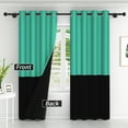 thumbnail image 2 of Lfeey Room Darkening Curtains, 84 inch long Blackout Curtains for Bedrooms, Cyan and Black, 2 Pieces, 2 of 6