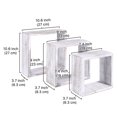 thumbnail image 3 of Flexzion Wood Floating Shelves, Set of 3, 9" x 9", White, 3 of 7