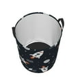 thumbnail image 3 of PAYOHTO Foldable Laundry Room Hamper Bucket Waterproof Bathroom Basket for College Student Living Room Storage Pillows Blankets Space Rocket Planet, 3 of 8