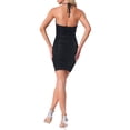 thumbnail image 3 of Vestido Mini Brillante INSPIRE CHIC para Mujeres, Vestidos Bodycon con Corte y Fruncido, Color Negro, 3 of 6