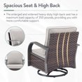 thumbnail image 5 of Planntonneo Outdoor Wicker Swivel Glider Chair Set of 2, Patio Rocking Chairs with Beige Cushions, 5 of 8