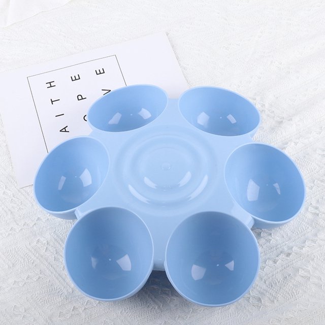 BeesClover Pet Cat 6-grid Petals Bowls Multi-function Appropriate Height Drinking Water Feeding Bowl Pet Supplies